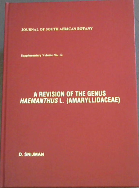 A Revision of the Genus Haemanthus L.