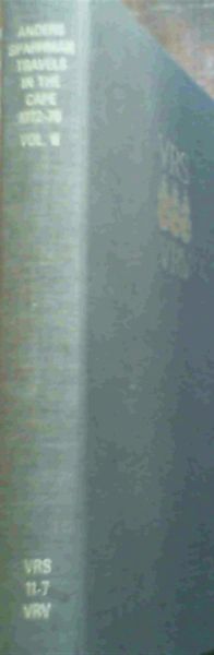 Anders Sparrman Travels In The Cape 1772-76 Vol.ll