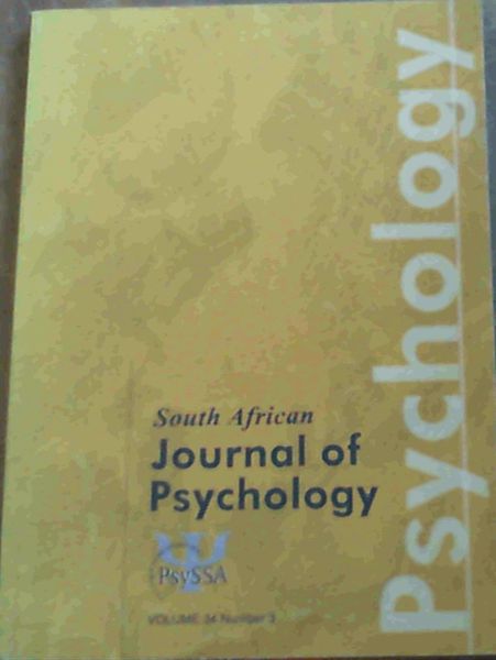 South African Journal Of Psychology Vol. 34 No. 3