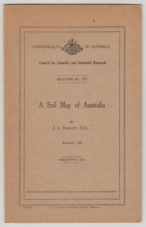 A SOIL MAP OF AUSTRALIA (Booklet Plus Lift-out Folded Map) Bulletin No. 177