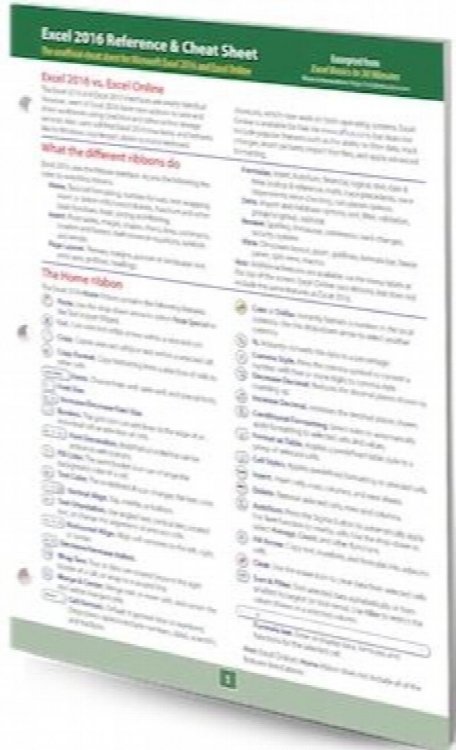 Excel 2016 Reference & Cheat Sheet