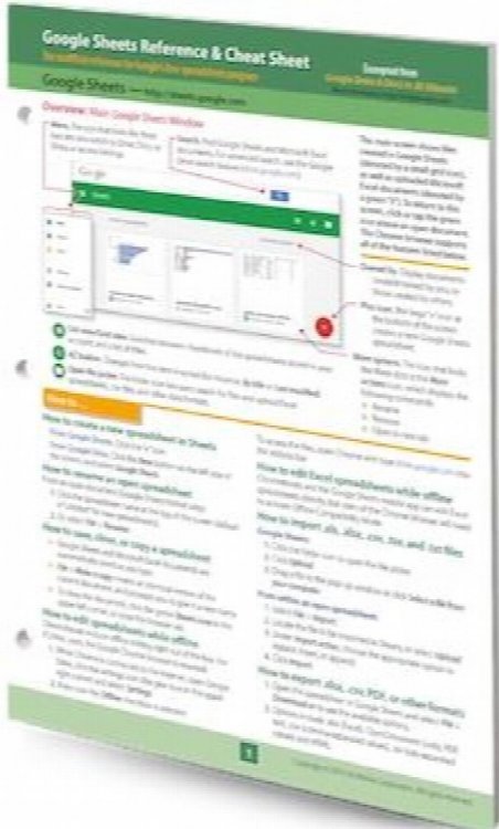 Google Sheets Reference & Cheat Sheet