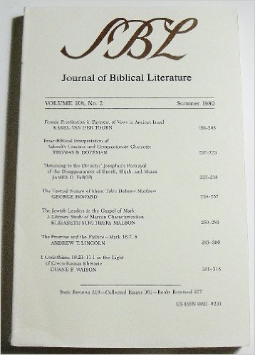 Journal of Biblical Literature (Volume 108 Number 2, Summer 1989)