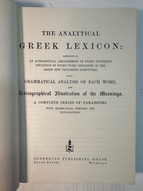 The Analytical Greek Lexicon