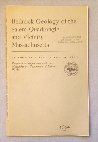 Bedrock Geology of the Salem Quadrangle and Vicinity, Massachusetts (Bulletin 1163-A)