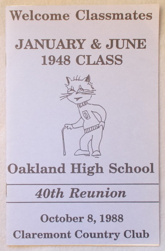 Oakland High School Class of 1948: 40th Reunion Directory
