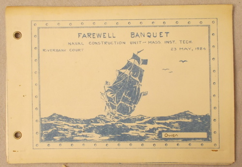 Naval Construction Unit, Massachusetts Institute of Technology Farewell Banquet Program: 23 May, 1924