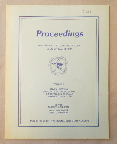 Proceedings of the New England-St. Lawrence Valley Geographical Society Annual Meeting [Blizzard of '78] 1978