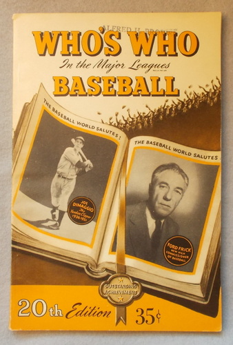 Who's Who in the Major Leagues: Baseball 1952