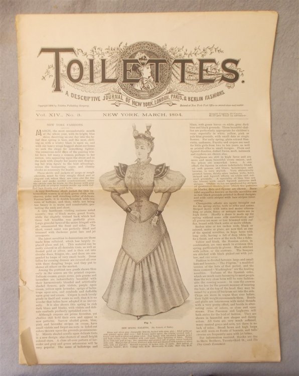 Toilettes: a Descriptive Journal of New York, London, Paris, & Berlin Fashions (March 1894, Volume XIV, No. 3) [Victorian]