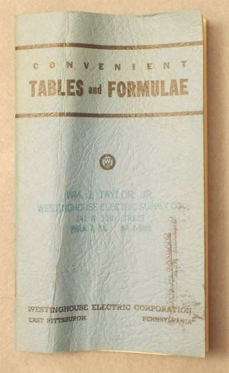 Convenient Tables and Formulae