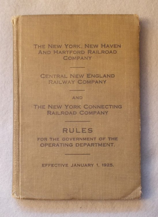 Rules for the Government of the Operating Department, Effective January 1, 1925