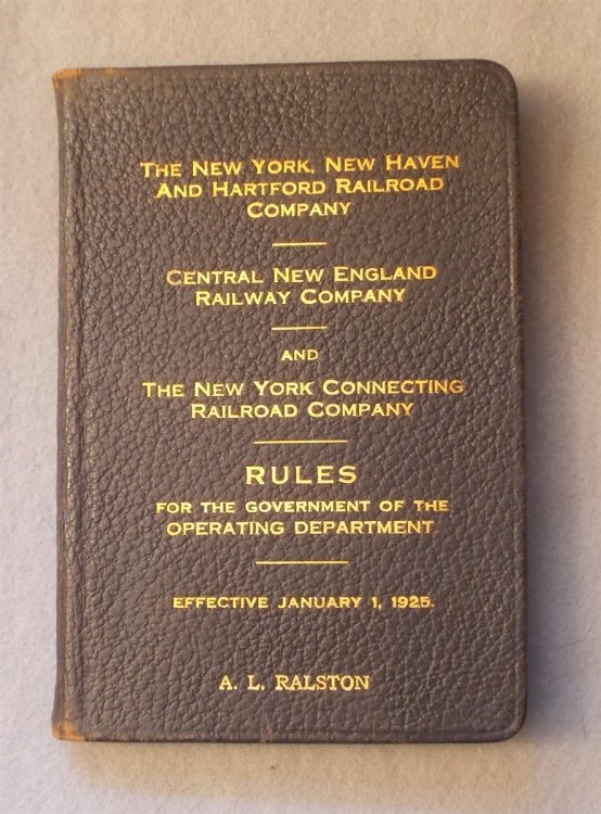 Rules for the Government of the Operating Department, Effective January 1, 1925
