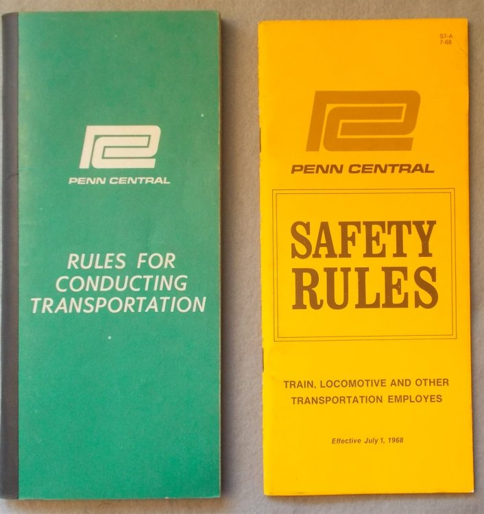 Two 1968 Penn Central Rule Books: Rules for Conducting Transportation and Safety Rules: Train, Locomotive and Other Transportation Employes