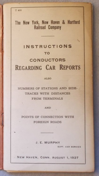 Instructions to Conductors Regarding Car Reports, Also Numbers of Stations with Sidetracks with Distances from Terminals and Points of Connection with Foreign Roads (1927)