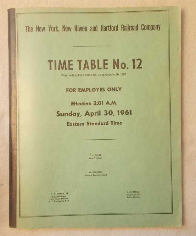 Time Table Number 12 for Employes Only, Effective Sunday April 30, 1961 [Employee Timetable] with Supplement Number 1