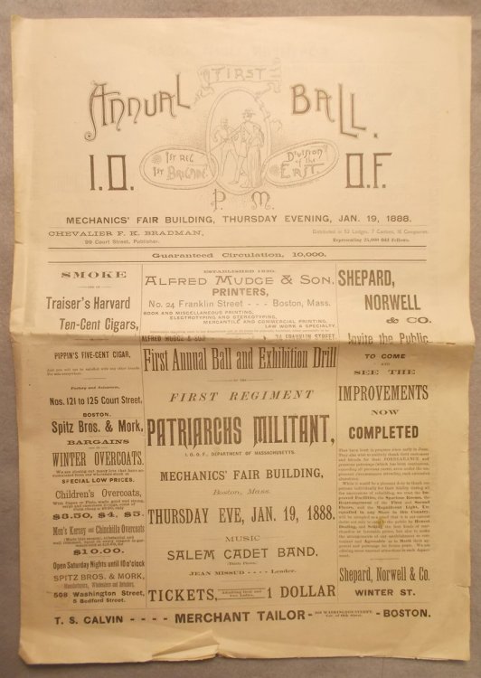 First Annual Ball and Exhibition Drill January 19, 1888