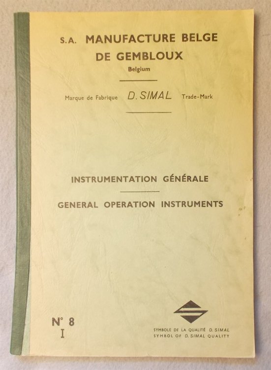 Catalogue for General Operation Instruments: Catalogue D'Instrumentation Generale [Surgical]