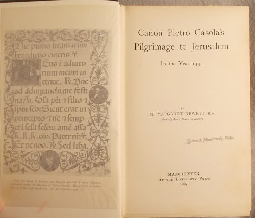 Canon Pietro Casola's Pilgrimage to Jerusalem in the Year 1494