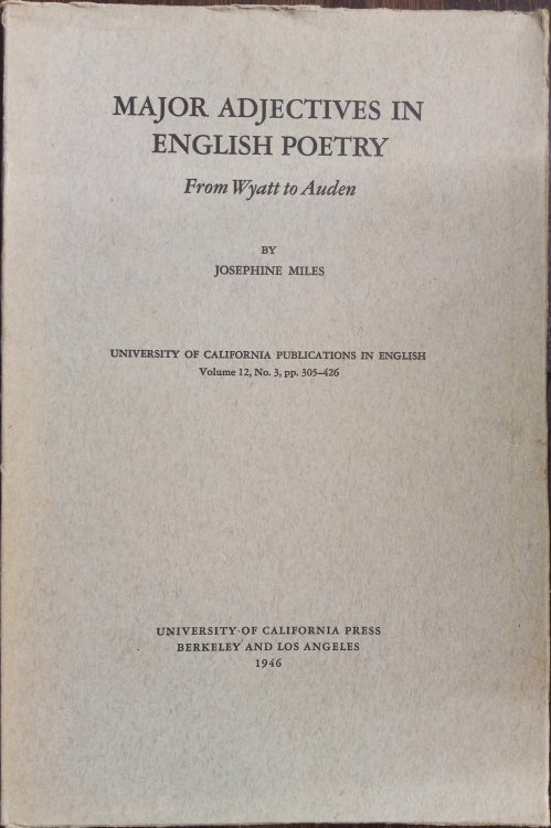 Major Adjectives in English Poetry: From Wyatt to Auden