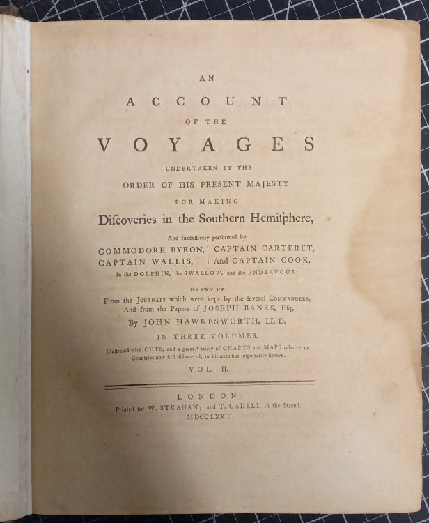 Hawkesworth Voyages - An Account of the Voyages Undertaken By the Order of His Present Majesty for Making Discoveries in the Southern Hemisphere and Successively Performed By Commodore Byron, Captain Carteret, Captain Wallis, and Captain Cook