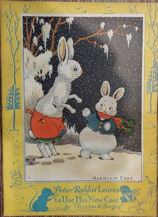 Peter Rabbit Learns to Use His New Coat