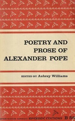 Poetry And Prose Of Alexander Pope (Riverside Editions)