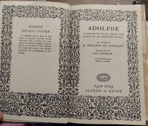 Adolphe : A Narrative Found Among the Papers of an Unknown Person