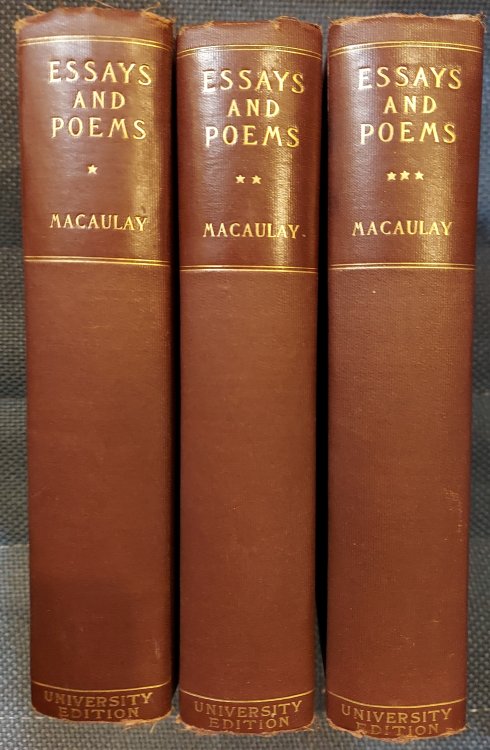 Critical, Historical and Miscellaneous Essays and Poems (3 Volume set)