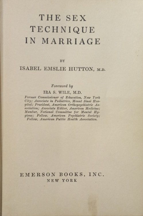 The Sex Technique in Marriage