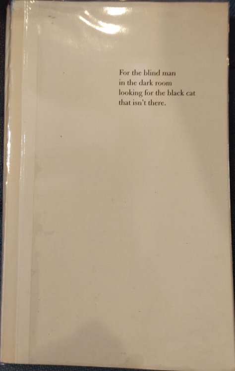 For The Blind Man In The Dark Room Looking For The Black Cat That Isn't There