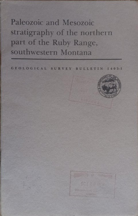 Paleozoic and Mesozoic Stratigraphy of the Northern Part of the Ruby Range, Southwestern Montana (Geological Survey Bulletin (1405-1)