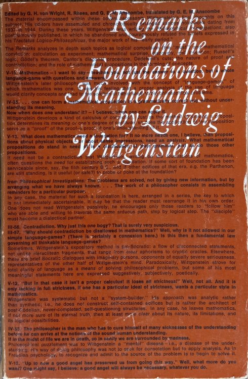 Remarks on the Foundations of Mathematics / Bermerkungen Uber Die Grundlagen Der Mathematik