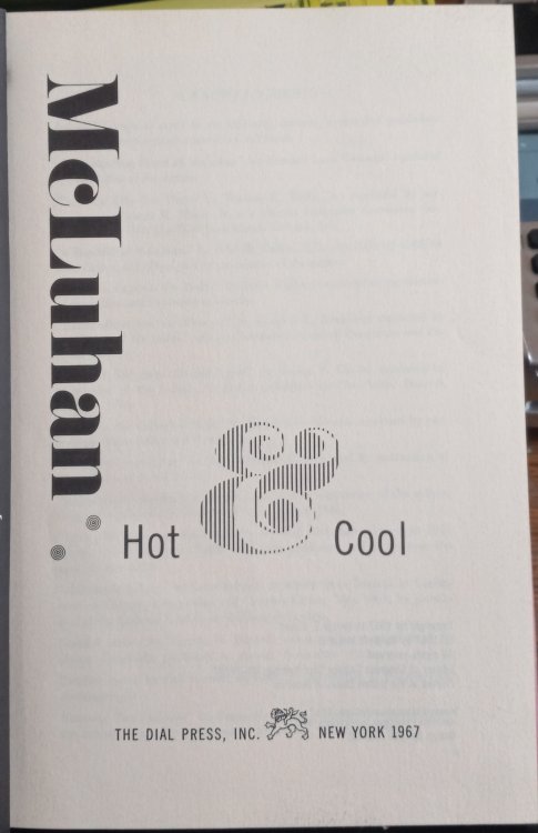 McLuhan Hot & Cool: A Primer for the Understanding of McLuhan