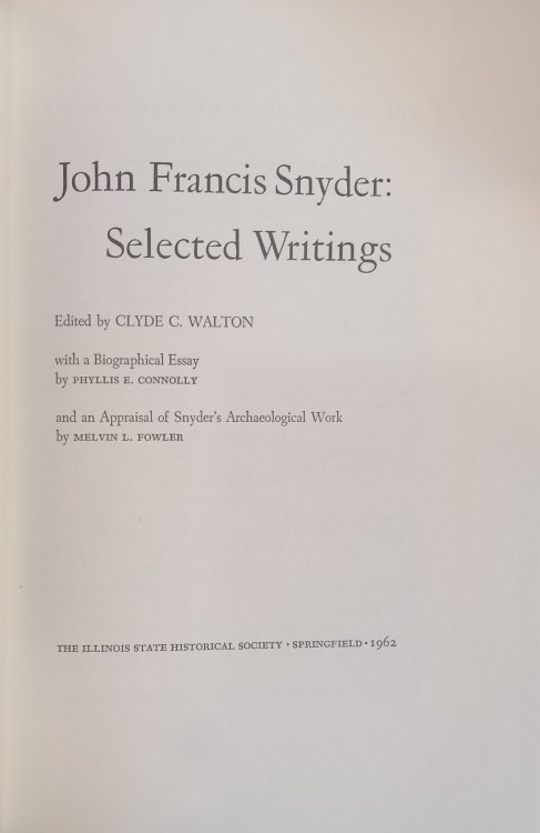 John Francis Snyder: Selected Writings
