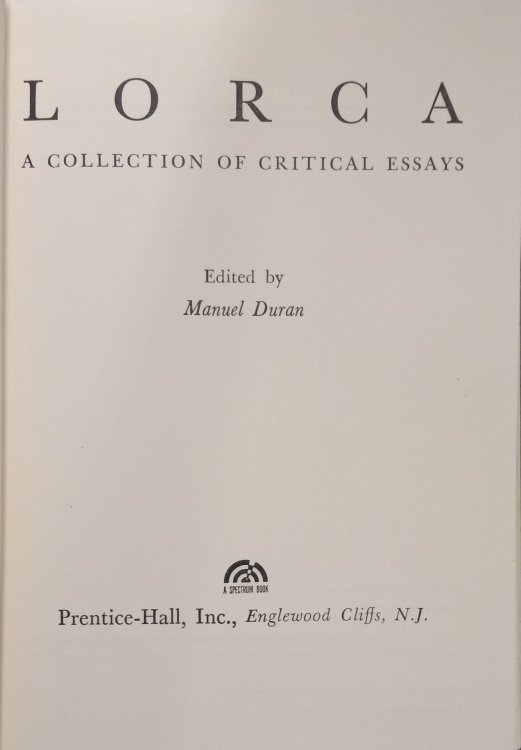 Lorca; A Collection of Critical Essays