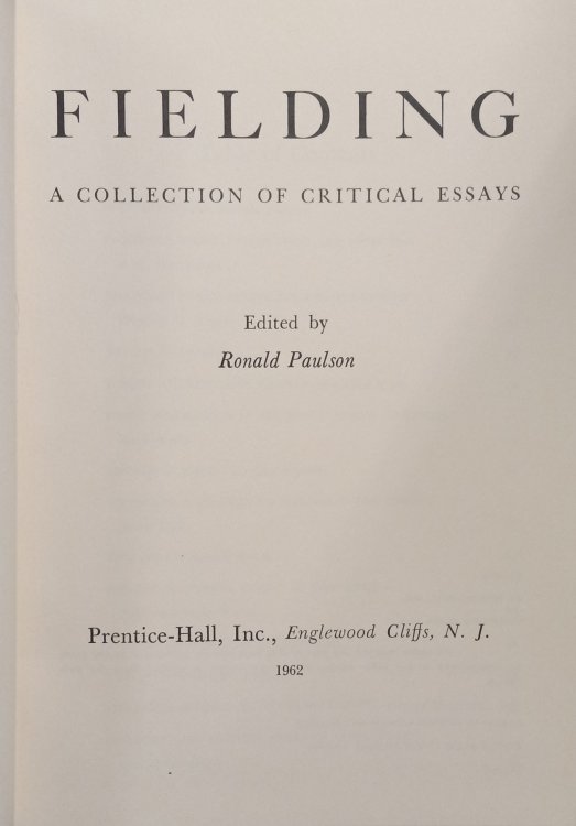 Fielding; A Collection of Critical Essays