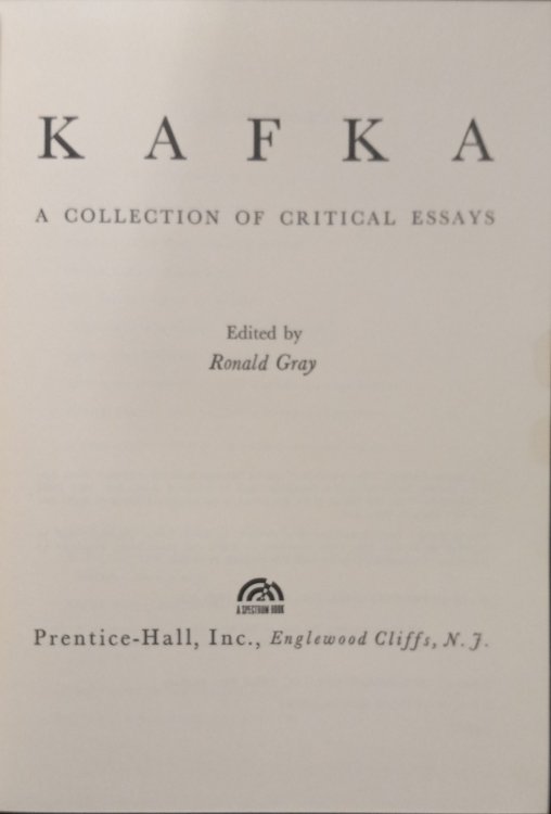 Kafka; A Collection of Critical Essays