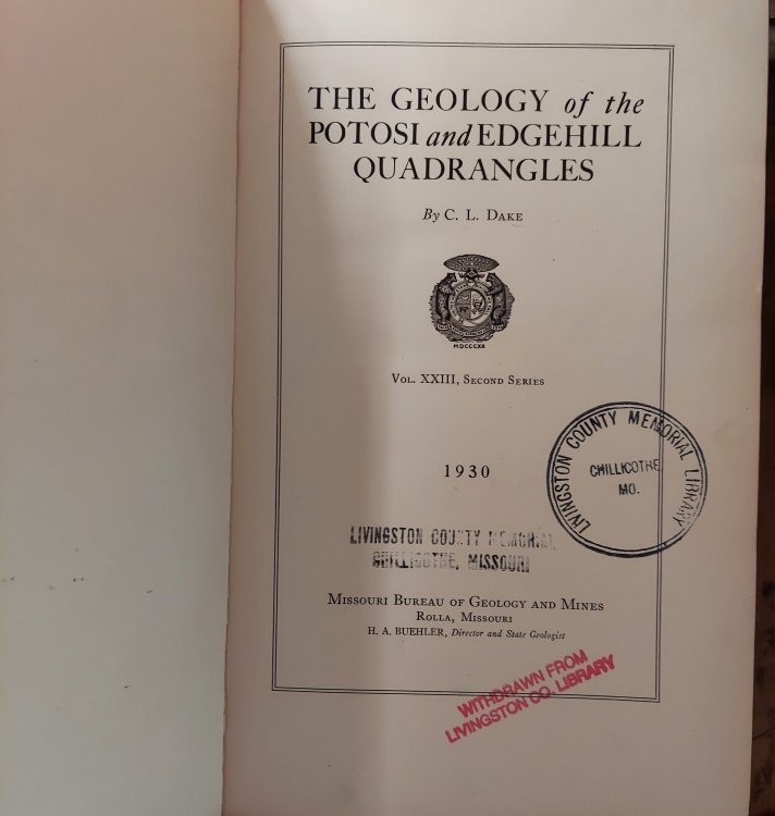 The Geology of the Potosi and Edgehill Quadrangles