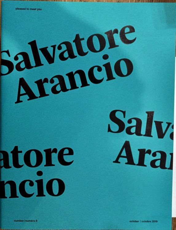 Pleased to Meet You #8 (October 2019): Salvatore Arancio