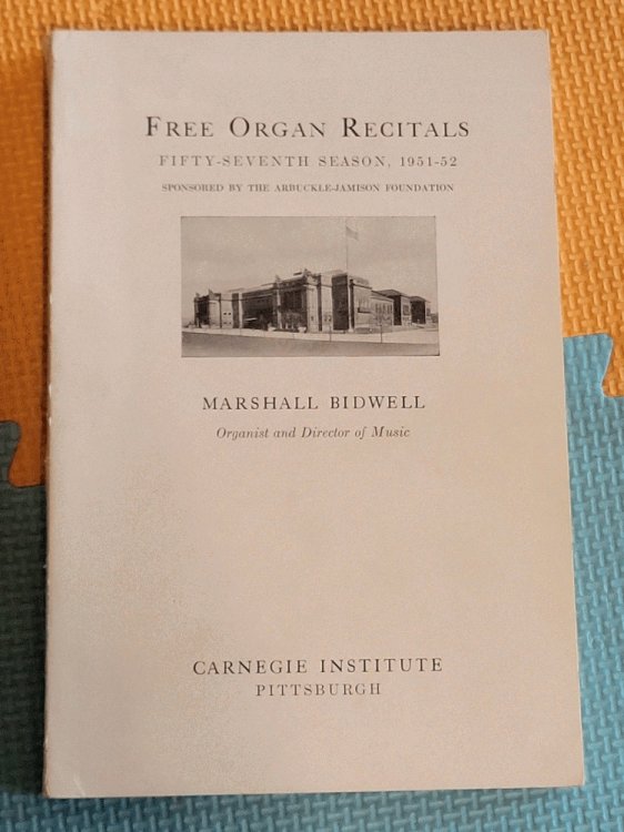 Free Organ Recitals: Fifty-Seventh Season, 1951-52