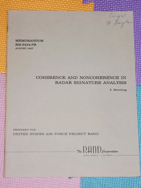 Coherence and Noncoherence in Radar Signature Analysis