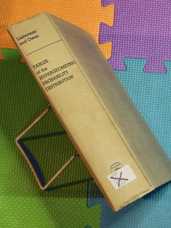 Tables of the Hypergeometric Probability Distribution (Stanford Studies in Mathematics and Statistics)