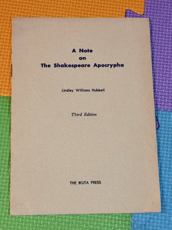 A Note On The Shakespeare Apocrypha