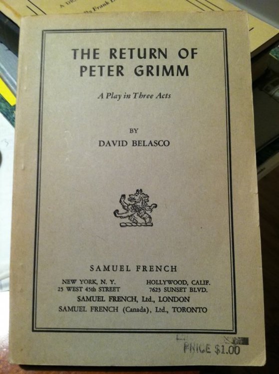 The Return of Peter Grimm, a play in three acts by Belasco, David by Belasco, David