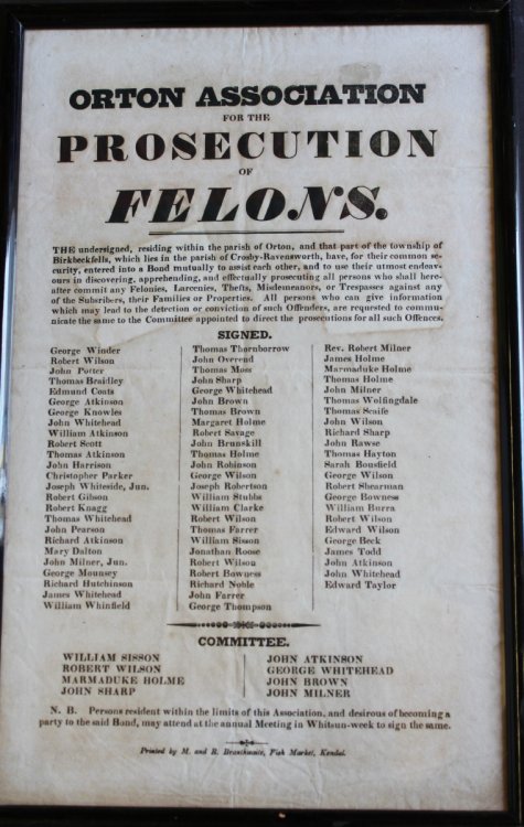 Orton Association for the Prosecution of Felons. We the undersigned.