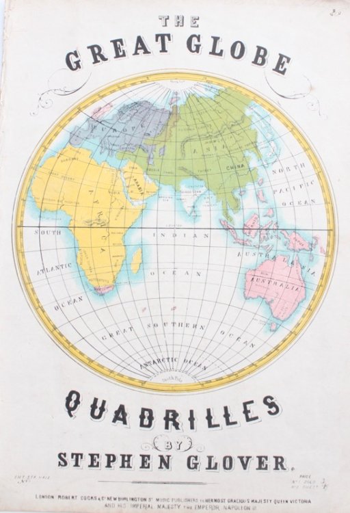 The Eastern Hemisphere [cover illustration to The Great Globe, Quadrilles, by Stephen Glover.]