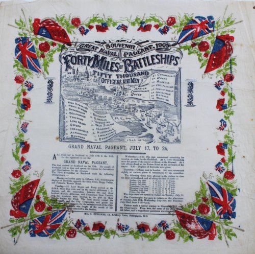 Souvenir of the Great Naval Pageant, 1909. Forty Miles of Battleships, Fifty Thousand Officers and Men. July 17, to 24.