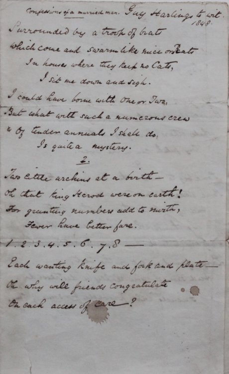[Manuscript Poem] Confessions of a Married Man.