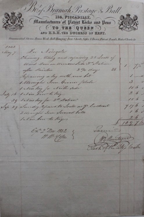 Manufacturers of Patent Locks and Pens to the Queen and H.R.H. The Duchess of Kent.